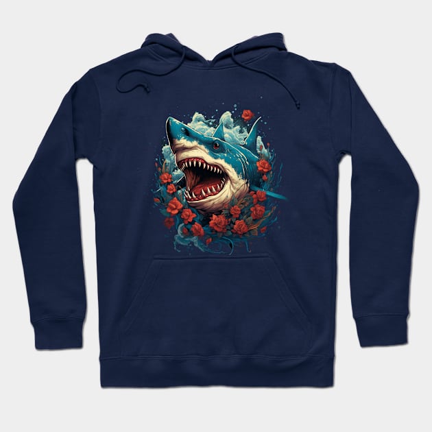 Romantic Shark Hoodie by pandas doing stuff